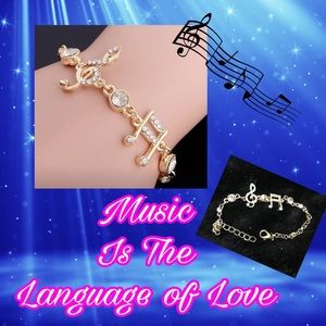 Gold Plated Musical Note Bling Bracelet